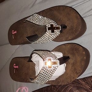 Justin rhinestone wedge sandals